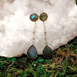 Labradorite Earings Sterling Silver